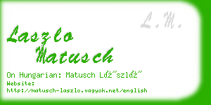 laszlo matusch business card